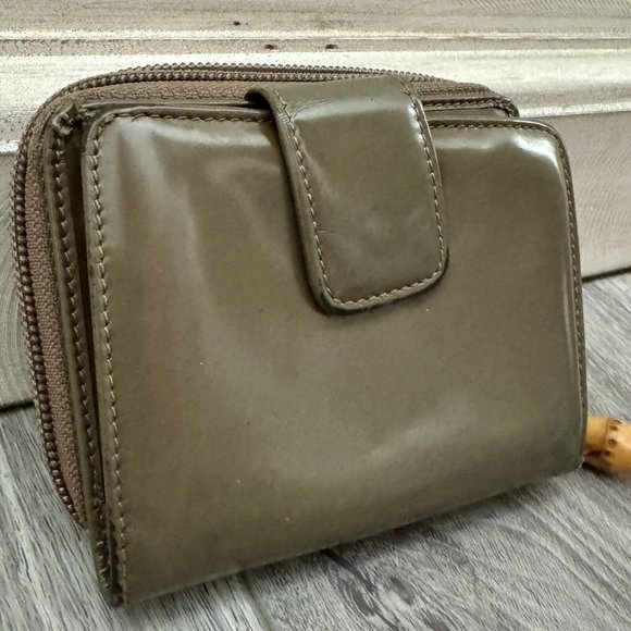 Gucci Bamboo Small Wallet Khaki Color Leather & Canvas Excellent Condition - Picture 16 of 16